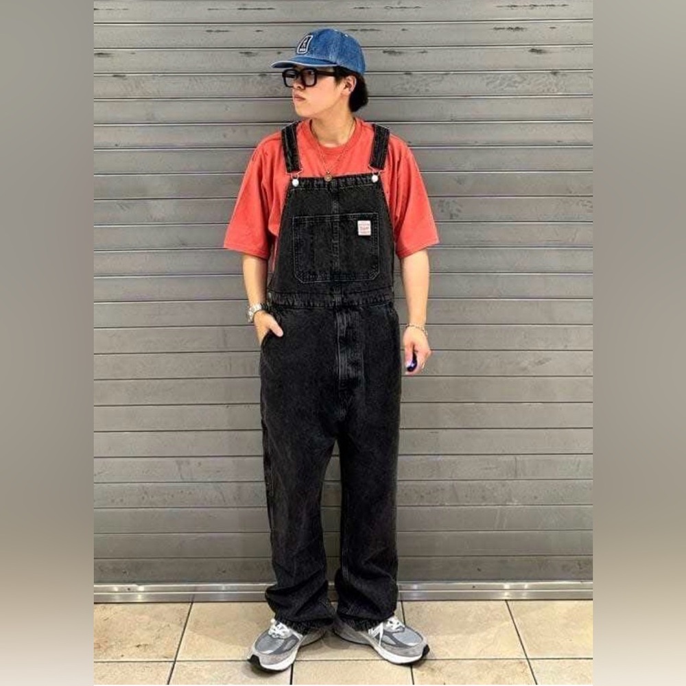 Men's Levi's Red Tab Overalls Darkly Wash Black XXL 2XL Baggy Denim Grunge